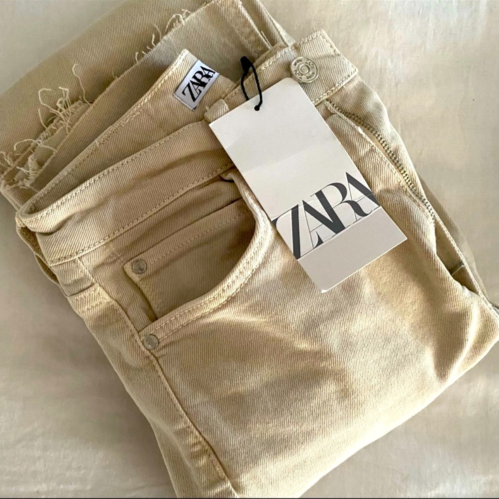 Zara Split Slim Flare Full Length Jeans